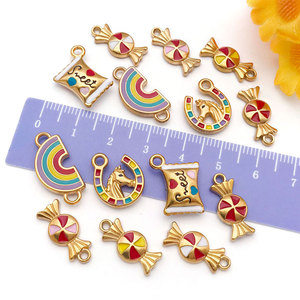 Custom DIY 14k 18k PVD Gold Plated Jewelry 316L Stainless Steel <b>Bracelet</b> Kawaii Bulk Rainbow Candy Charms for <b>Bracelet</b> Necklace - Product Image 3