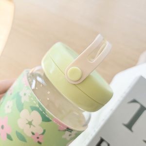 Gnmk Glass <b>Water</b> <b>Bottle</b> With <b>Filter</b> Portable Floral Design For Girls Students Back To School Gift - Product Image 3