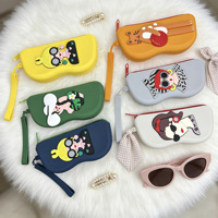 Pochette de rangement portable pour lunettes de soleil, en gel de silicone incassable, avec boucle de suspension, pour femmes, Groupe B
