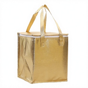Gold Insulated Thermal Cooler Foldable Ice Pack Portable Nonwoven Lunch Bag Picnic Pizza Delivery Cake Carrier Moisture Proof - Product Image 3