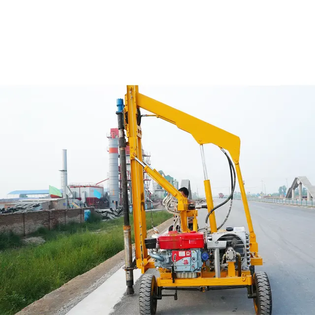 Hydraulic Road safety galvanized steel barrier bore pile drilling machine