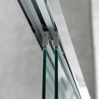 One-line Sliding Frame Tempered Glass Customized Industrial Use Shower Room Dry Wet Separation Partition Modern Simple Design