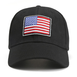 Topi Baseball 6 Panel Gaya Vintage Distressed Washed Cotton Sporty, Topi <span class=keywords><strong>Trucker</strong></span> Dad Hats, Topi Baseball Jaring Bendera Amerika yang Dapat Disesuaikan - Product Image 4