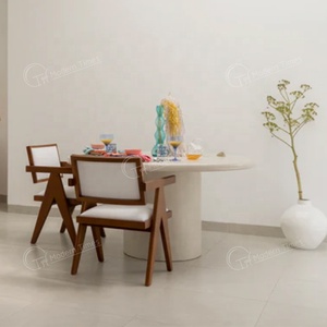 Bán buôn nhà Scandinavian Thiết kế Hiện Đại Đồ nội thất phòng ăn Trắng Tái chế thông <span class=keywords><strong>MDF</strong></span> vòng bàn ăn - Product Image 2