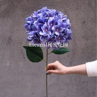 Hydrangea artificielle Bella à tige unique, style sucette, fleurs en soie vertes, style bois, pour allées de mariage, vente en gros