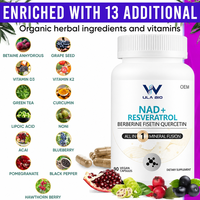 Complément ODM pour la santé cellulaire : Vitamines antioxydantes en capsules, NAD+, Resvératrol, Racine de Kudzu
