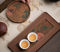 Nouveau plateau à thé en bois de noyer de style chinois avec motif de nuages chinois pour la cérémonie du thé à la maison