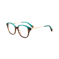 Montures de lunettes en acétate tendance pour femmes, montures optiques transparentes à blocs de couleur, lunettes rétro en gros