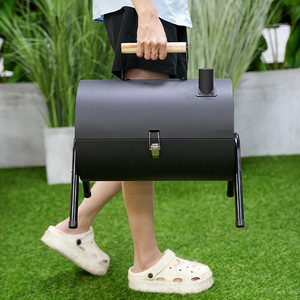 Portable Foldable Outdoor Barbecue Grill With Wooden Handle Smokeless Camping Grill For Picnic And Backyard Use - Product Image 1