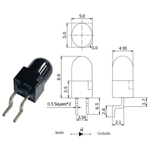 5mm IR infrarouge LED 850nm Diode haute puissance rayonnante IR émetteur et récepteur IR LED pour barrière lumineuse usine - Product Image 6
