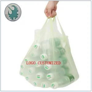 Büyük miktarlarda özelleştirilmiş baskılı HDPE/LDPE gıda ambalaj süpermarket için rulo torba şeffaf t-shirt rulo torba