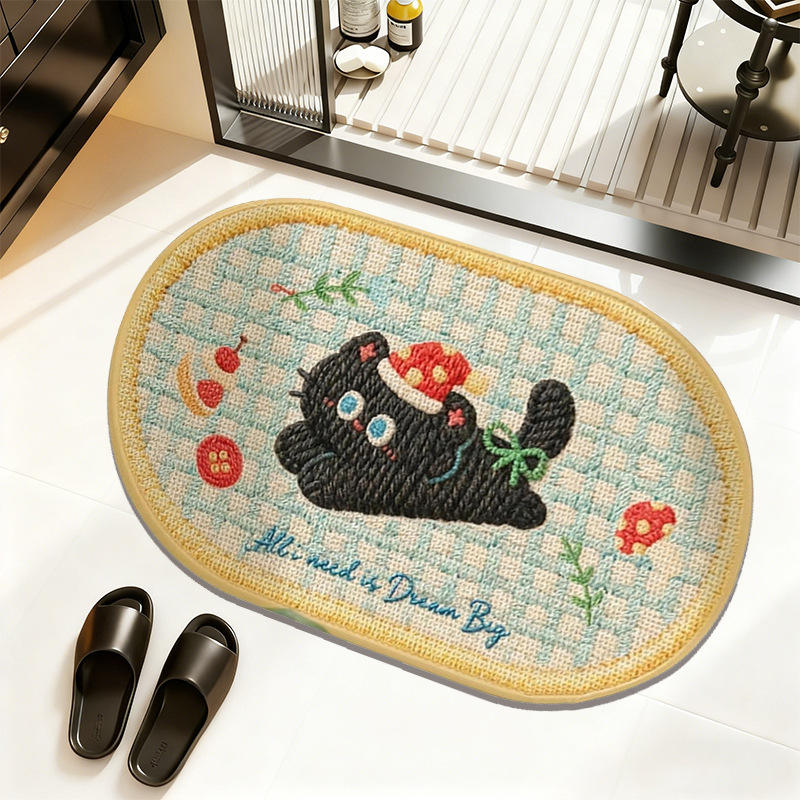 แมวดำถักไหมพรม - ทรงวงรี