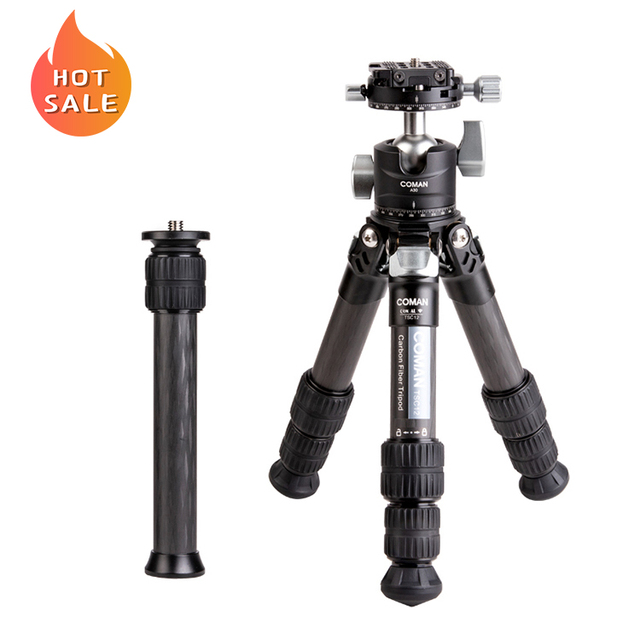 Coman Tsc12a30 Professional Portable Univsal Carbon Fiber Light Weight Tripod for Cnc Precision Low Shotin Live Broadcast