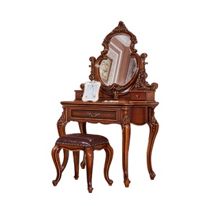 2020 nueva llegada real de lujo de madera antigua princesa hacer mesa de <span class=keywords><strong>tocador</strong></span> espejo - Product Image 6