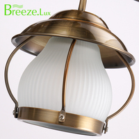 Ventilador de techo de estilo europeo al por mayor de fábrica 52 en restaurante Hotel 3 bombillas de luz Led de vidrio ventilador de techo de cobre