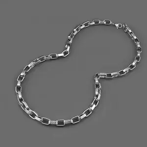 Halskette Ketten Edelstahl Halskette Kette Bulk Square Design für Männer Hip Hop personal isierte Juwelen