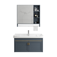 Meuble-lavabo de salle de bain moderne populaire Inglauren 120 cm en combinaison blanc et noyer, avec lavabo en céramique