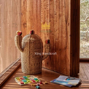 Cesto de Almacenamiento Moderno en Forma de Hongo de Jacinto de Agua, Organizador de Juguetes para Niños, para Dormitorio, Sala de Estar y Baño, de Vietnam - Product Image 5