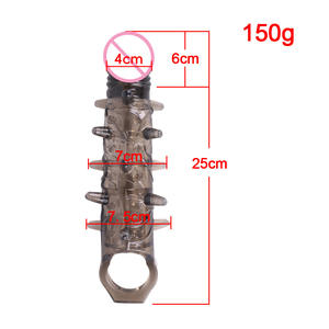 Premium Kristall-Penishülle - Extra Großer Gerippter Dildo-Kondom mit Noppen, Männliche Verlängerung Sextoy für Erwachsene zur Orgasmus-Stimulation, Großpackung - Product Image 4