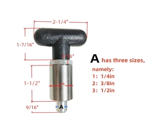LeGood DIY OEM Poignée en T 1/2 po 1/4 po 3/8 po 5/8 po avec goupille à ressort en plastique et acier - Product Image 3
