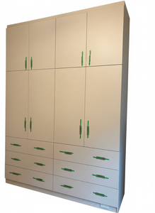 Armoire de rangement pour vêtements pour enfants, grande capacité, avec tiroirs, en placage de bois moderne - Product Image 2