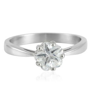 yunnique Women's Flower Shape <b>Titanium</b> Steel <b>Ring</b> Prong Setting Engagement Jewelry 21081 - Product Image 1