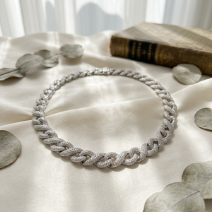 Collar de cadena cubana estilo hip hop con diamantes cultivados en laboratorio certificados por IGI, en oro, con incrustaciones de diamantes, para hombre. - Product Image 1