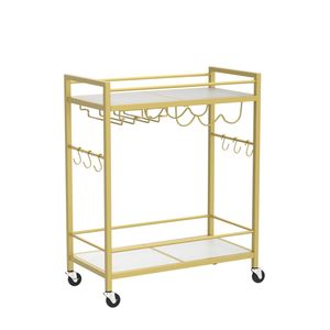 <span class=keywords><strong>Chariot</strong></span> <span class=keywords><strong>de</strong></span> service à domicile avec casier à vin et porte-verre, <span class=keywords><strong>chariot</strong></span> <span class=keywords><strong>de</strong></span> bar en verre à 2 niveaux sur roues-Personnalisation <span class=keywords><strong>Amazon</strong></span> - Product Image 1