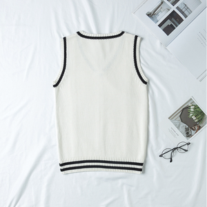 Cao đẳng phong cách Tiếng Anh JK người đàn ông của áo len vest v-cổ Xoắn Màu Áo Ghi Lê Đan Áo sơ mi với thoải mái phù hợp - Product Image 2