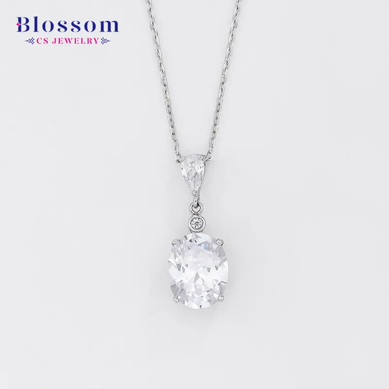 Blossom CS เครื่องประดับโรงงาน Fine 925 เงินต่างหูสร้อยคอ 2 ชิ้นเครื่องประดับเพทายชุดเครื่องประดับสําหรับสตรี