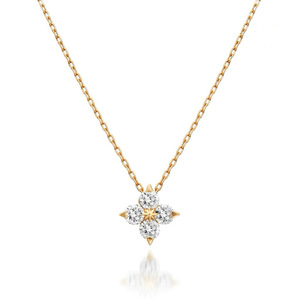 Collana da Donna in Argento Sterling S925 con Ciondolo a Fiore <span class=keywords><strong>Quadrifoglio</strong></span> Portafortuna e Diamante Scintillante, Catena a Clavicola - Product Image 2