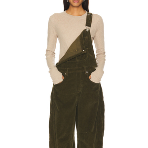 Tuta casual da donna con tasche con bottone laterale in velluto a coste staccabili - Product Image 5