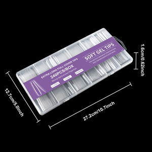 JIEYU Faux ongles carrés effilés en acrylique transparent à couverture complète, à presser, pour DIY et salons professionnels - Product Image 6