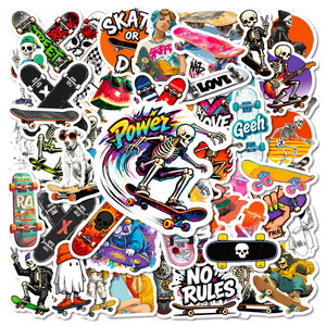 New 56 <b>Sheets</b> Cool Skateboard Stickers Creative Street Style Cool Skateboard Decoration Material Waterproof Graffiti Stickers - Product Image 6