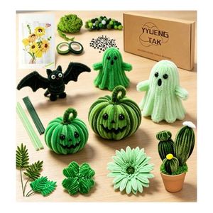 Kit de bricolage en fil de velours doux et chenille pour projets éducatifs pour enfants et créations de fleurs décoratives en fil créatif - Product Image 5