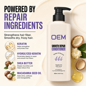 Après-shampoing réparateur lissant OEM ODM, sans nœuds, brillance soyeuse, soin profond pour cheveux secs, crépus et abîmés - Product Image 3