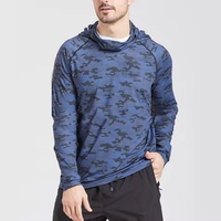Camiseta de Pesca con Protección Solar UPF50+ para Hombre, Manga Larga, Secado Rápido, Transpirable, con Capucha y Máscara, Talla Grande para Adultos