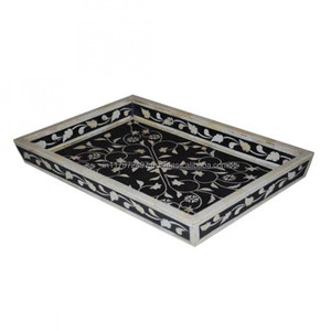 Nouveau Design Marbre Os Incrustation Plateau De Service Nacre Incrustation pour Hôtels Restaurants Maison Cuisine Maison Marchandises et Cadeaux - Product Image 1