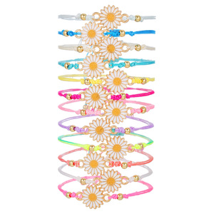 Fashion <b>String</b> <b>Bracelets</b> 12-Piece Colorful Woven Set With Sunflower Pendant Unisex Jewelry Gift - Product Image 5