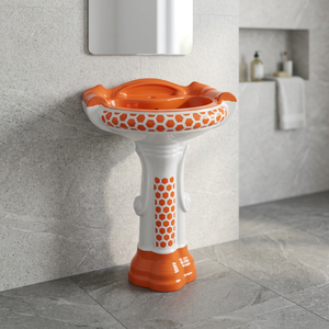 Style moderne Hôtel Maison Sanitaire Or Ligne Rectangle Lavabo De Luxe Piédestal Éviers Pour Salle De Bains - Product Image 1