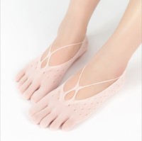 Summer No Show Velours Respirant Mesh Five Fingers Anti slip Cotton Women Glamorous Yoga Pilates Socks