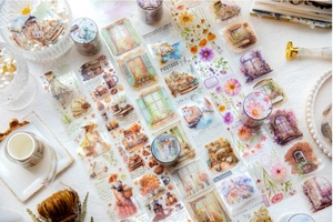ชุดเทปวาชิลายน่ารัก หลากหลายแบบ ลายดอกไม้ สีพาสเทลสไตล์ญี่ปุ่น เทปตกแต่ง - Product Image 4