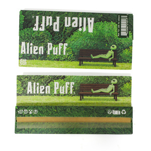 Papier à rouler Alien Puff King Size brun non blanchi, gomme naturelle, sans chlore, combustion lente, logo personnalisé, OEM, ODM, approvisionnement en vrac, 100% - Product Image 2
