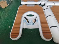 Plateforme flottante gonflable avec plancher en teck souple pour jet ski, yacht, bateau, stationnement aquatique