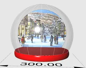 Decoraciones para exterior, cúpula transparente, Navidad, vida humana, globo inflable de nieve de gran tamaño para espectáculo en vivo