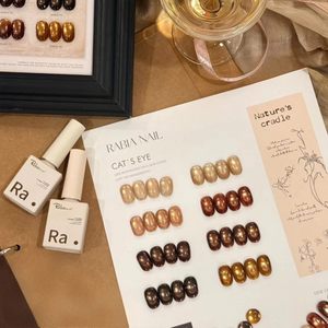 Rabia – Kit de 10 Gels UV Effet Œil de Chat Doré Coucher de Soleil, Sans HEMA, TPO, TMPTA, Couleurs Automnales Marron Café, Pour Salon de Manucure - Product Image 5