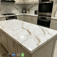 Grande dalle de pierre de quartz artificielle moderne, imperméable, pour hôtels, meubles de salle de bain, comptoirs, dessus de table, décoration intérieure