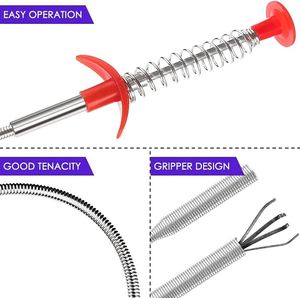 Disposable Eco-Friendly <b>Plastic</b> Hair Drain <b>Clog</b> Remover Multifunctional Cleaning Claw Sink Dredge - Product Image 4