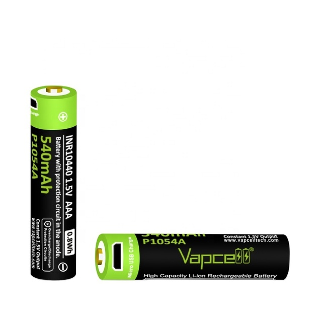 Vapcell battery Type C AAA Battery 10440 P1054A 1.5V 540mah Rechargeable Lithium Ion Battery for Flashlight