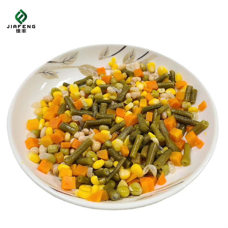 Factory Supply Canned Mixed Vegetables in Brine with Sweet Corn Green Beans Carrot Freshly Preserved with Salt and Water